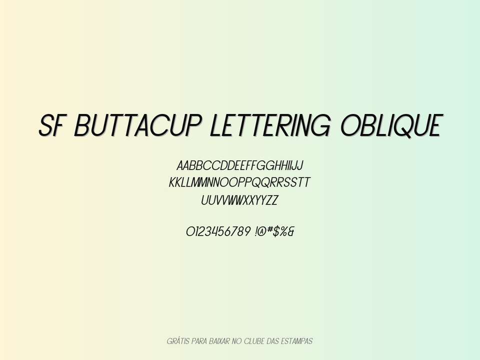 Fonte Sf Buttacup Lettering Oblique Grátis Para Baixar