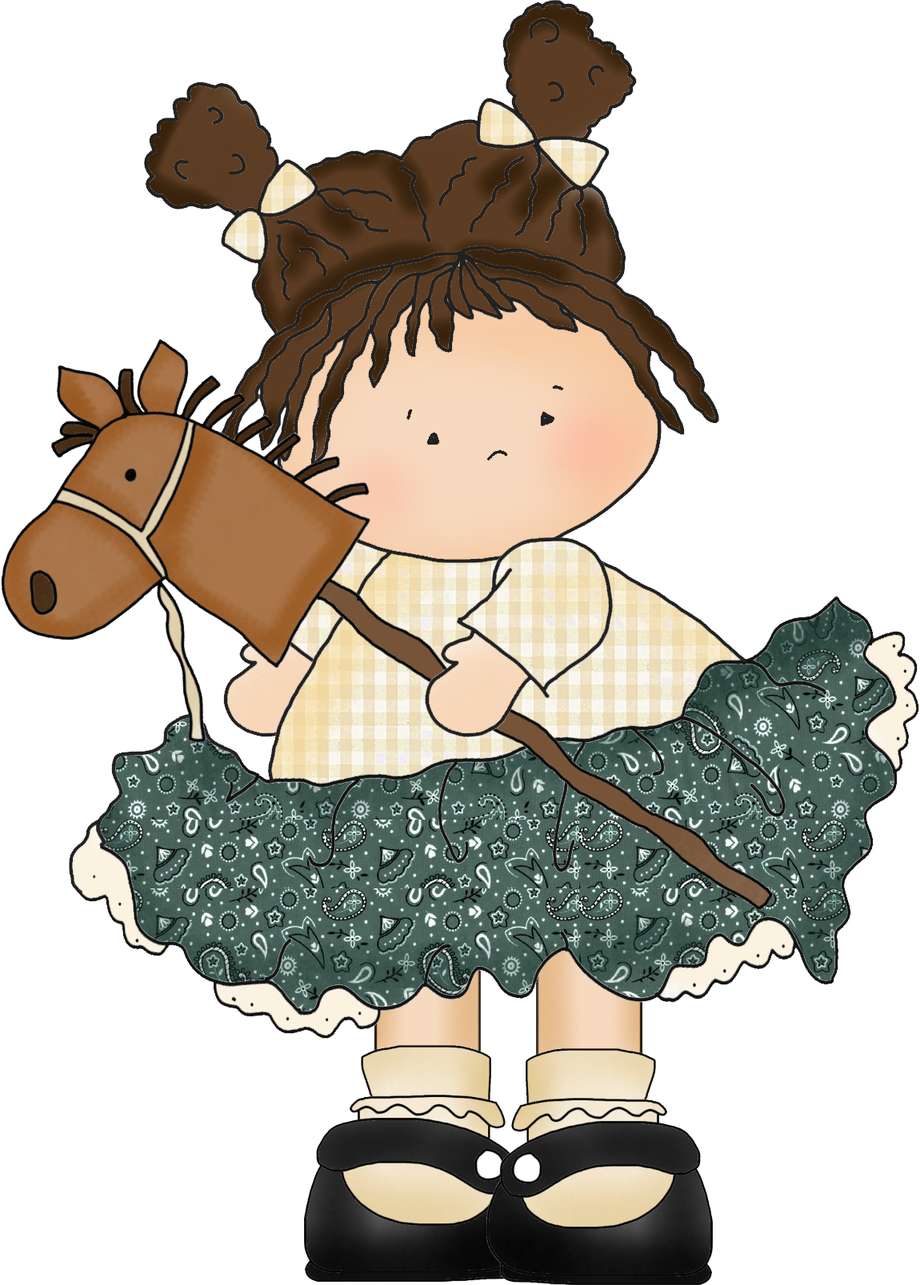 Menina Brincando Com Cavalo Infantil Png Grátis Para Baixar