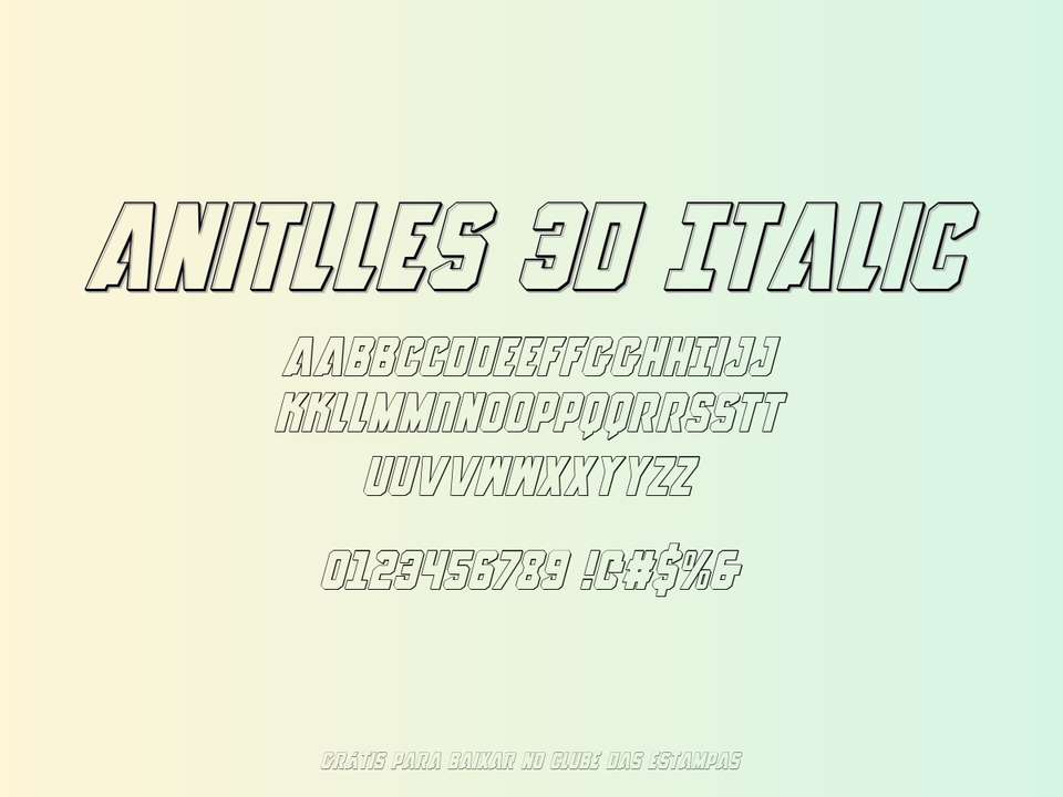 Fonte Anitlles 3d Italic Grátis Para Baixar
