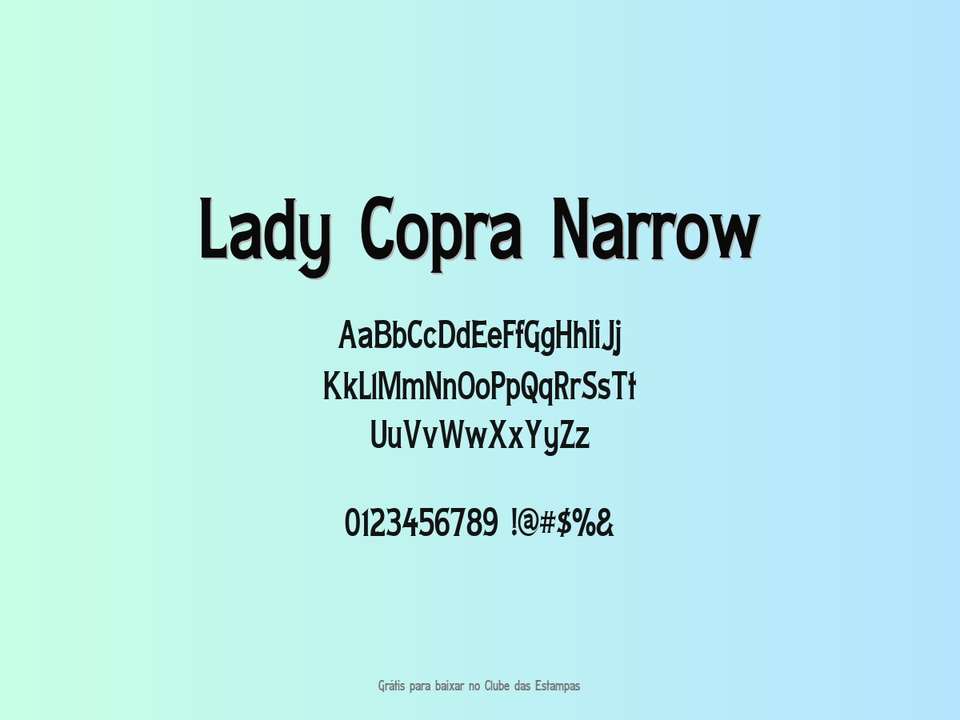 Fonte Lady Copra Narrow Grátis Para Baixar