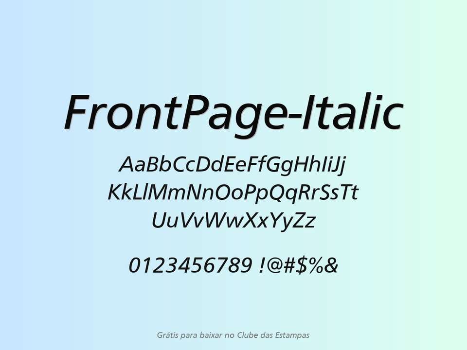 Fonte Frontpage Italic Grátis Para Baixar
