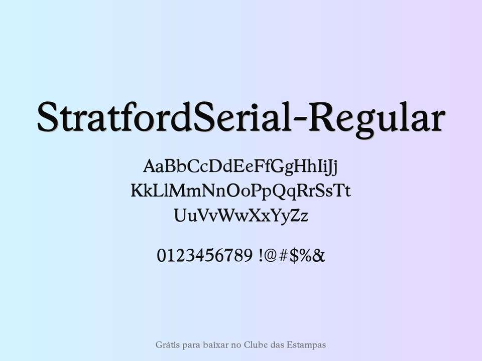 Fonte Stratfordserial Regular Grátis Para Baixar