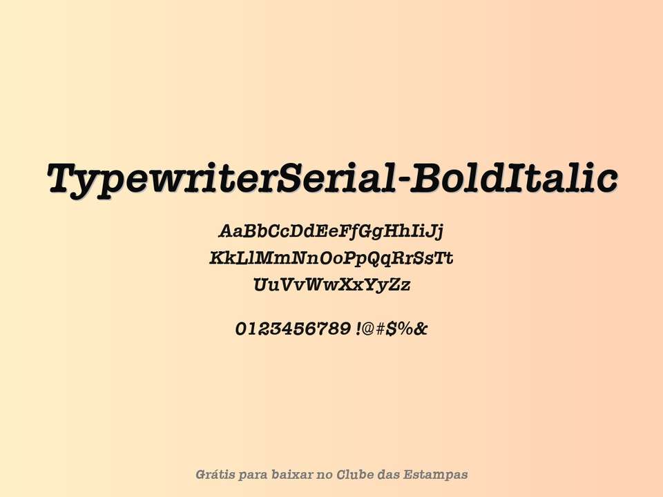 Fonte Typewriterserial Bolditalic Grátis Para Baixar