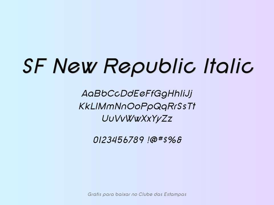 Fonte Sf New Republic Italic Grátis Para Baixar