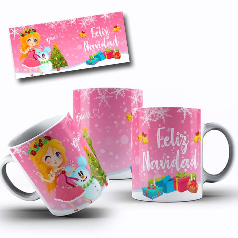 Arte Para Caneca Giselle, Feliz Navidad, Cartoon 54