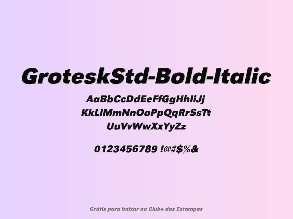 Fonte Groteskstd Bold Italic Grátis Para Baixar
