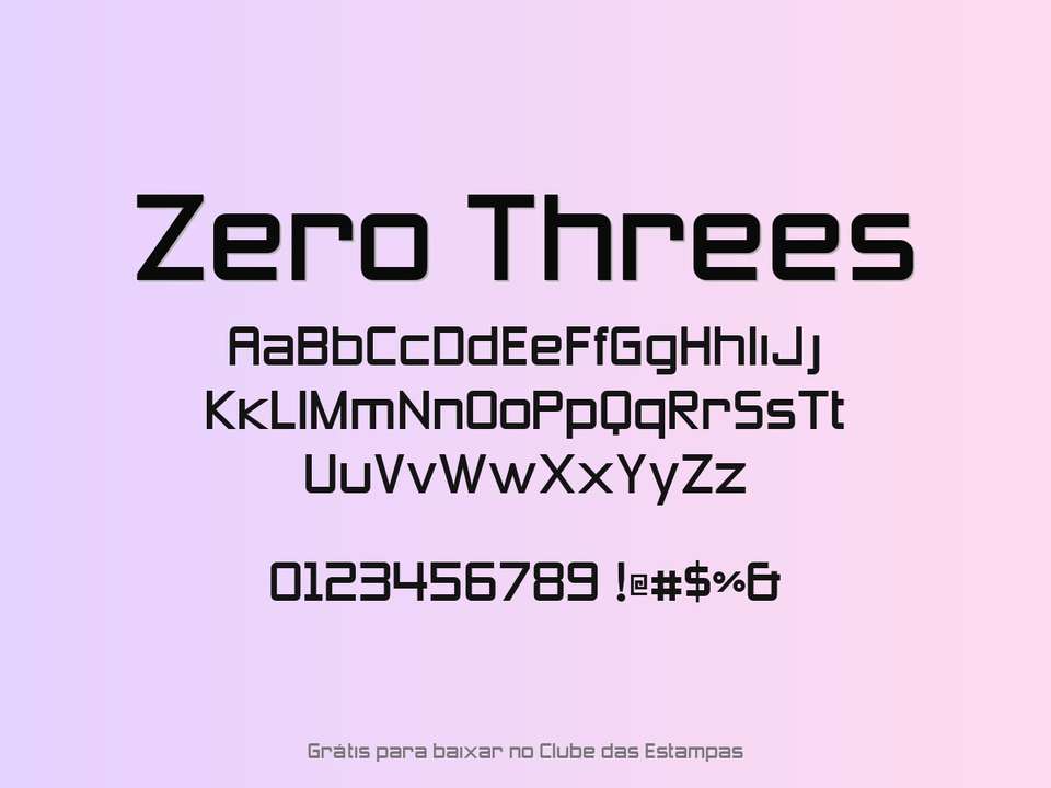 Fonte Zero Threes Grátis Para Baixar
