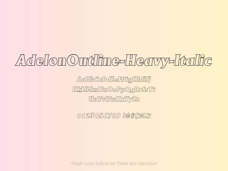 Fonte Adelonoutline Heavy Italic Grátis Para Baixar