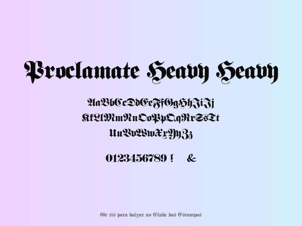 Fonte Proclamate Heavy Heavy Grátis Para Baixar