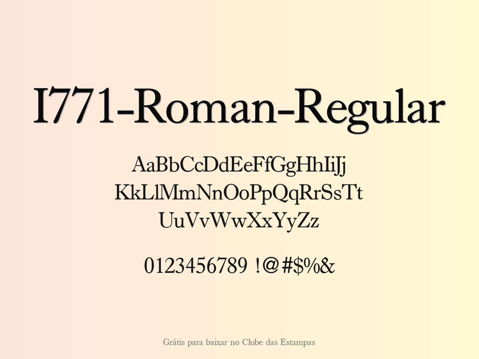 Fonte I771 Roman Regular Grátis Para Baixar