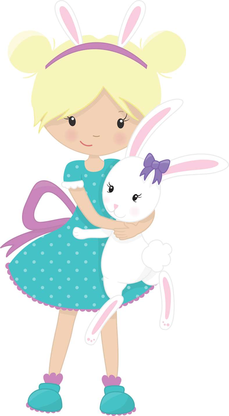 Menina E Coelho Da Páscoa Páscoa Png Grátis Para Baixar Vetor