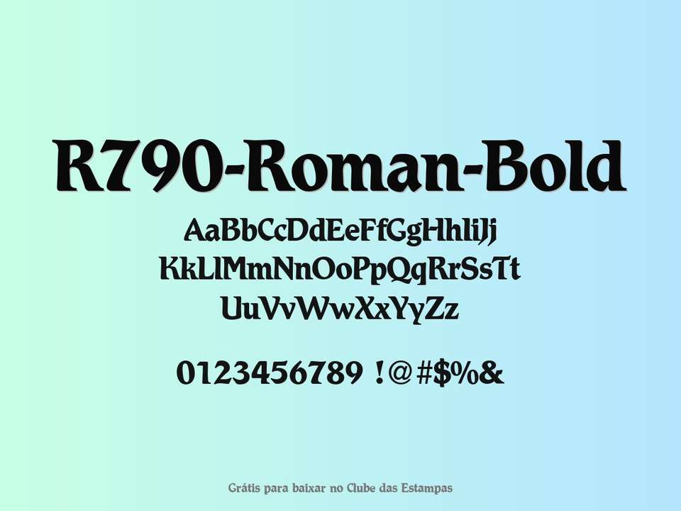 Fonte R790 Roman Bold Grátis Para Baixar