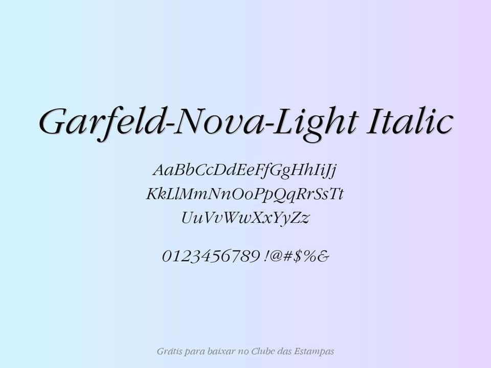 Fonte Garfeld Nova Light Italic Grátis Para Baixar
