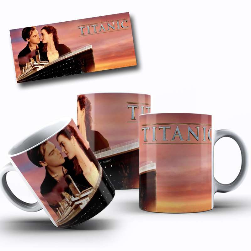 Arte Para Caneca Titanic Personagens Filme Realista 9