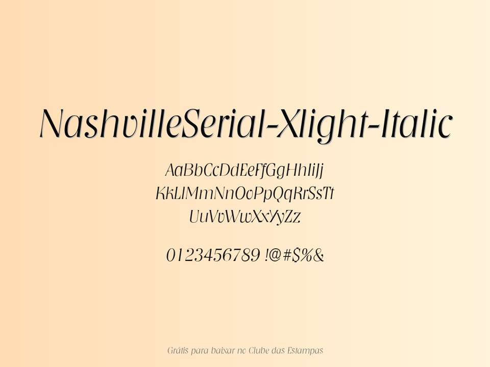 Fonte Nashvilleserial Xlight Italic Grátis Para Baixar