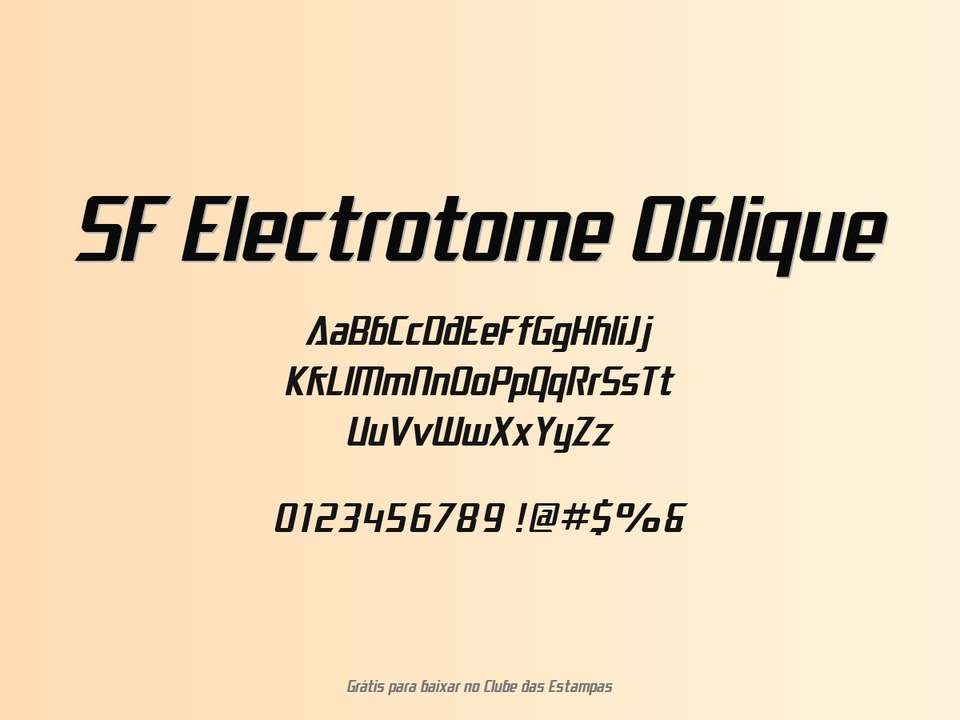 Fonte Sf Electrotome Oblique Grátis Para Baixar