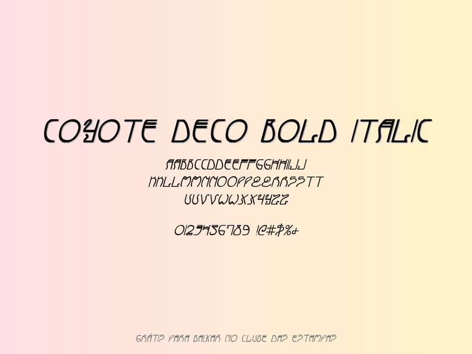 Fonte Coyote Deco Bold Italic Grátis Para Baixar