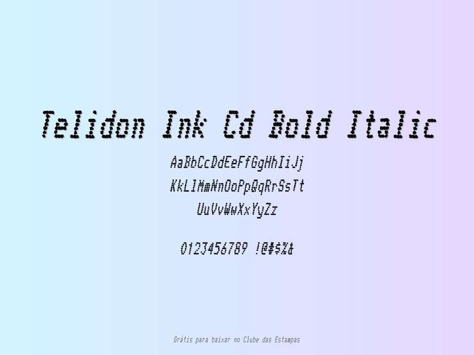 Fonte Telidon Ink Cd Bold Italic Grátis Para Baixar