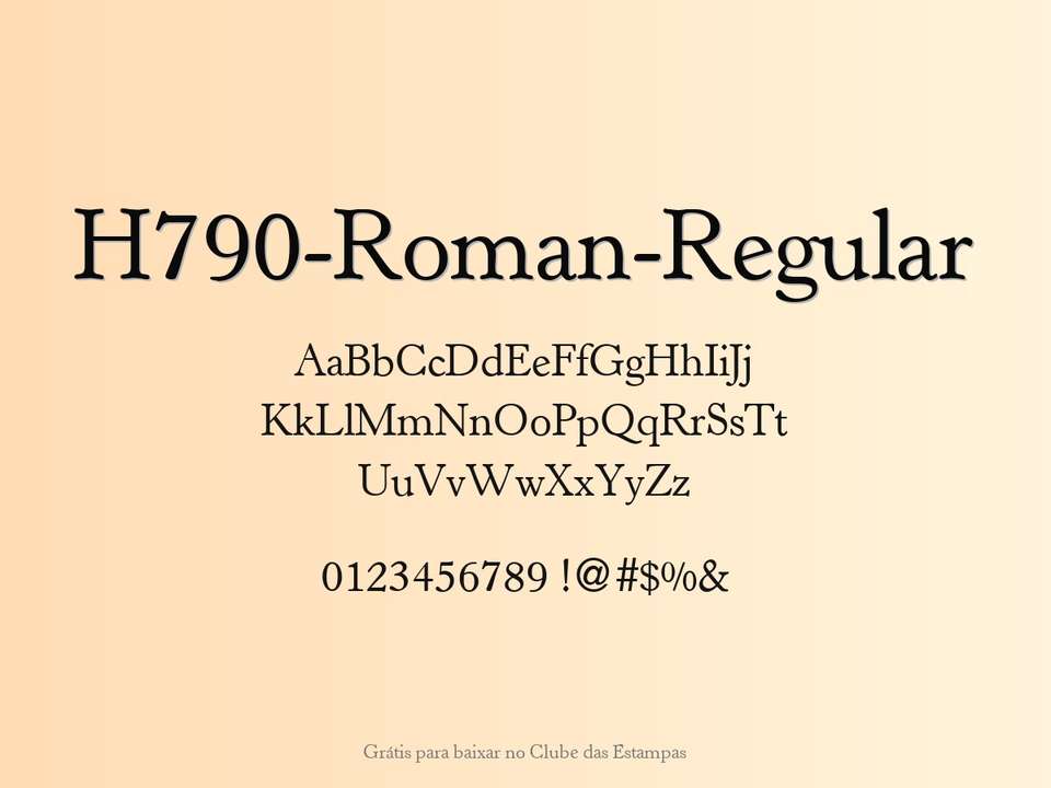 Fonte H790 Roman Regular Grátis Para Baixar