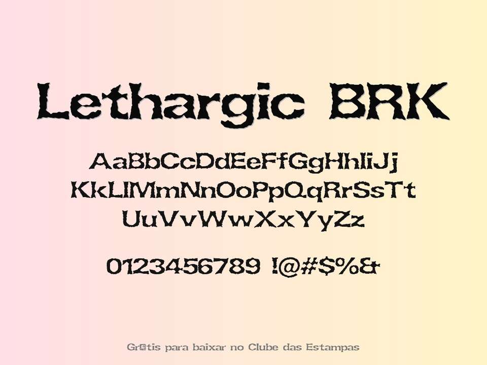 Fonte Lethargic Brk Grátis Para Baixar
