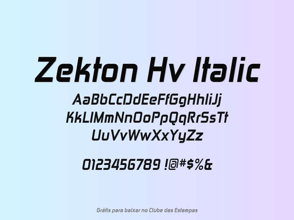 Fonte Zekton Hv Italic Grátis Para Baixar