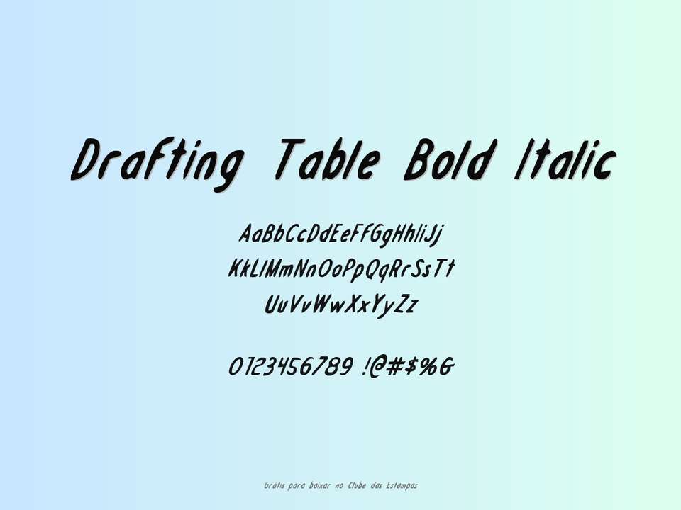 Fonte Drafting Table Bold Italic Grátis Para Baixar