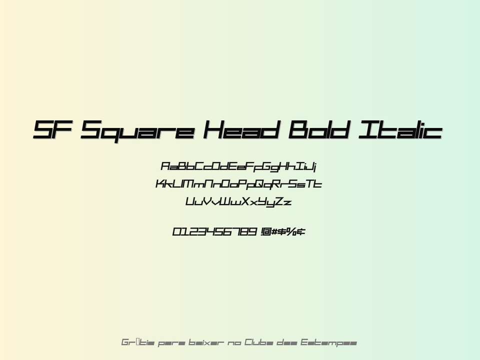 Fonte Sf Square Head Bold Italic Grátis Para Baixar