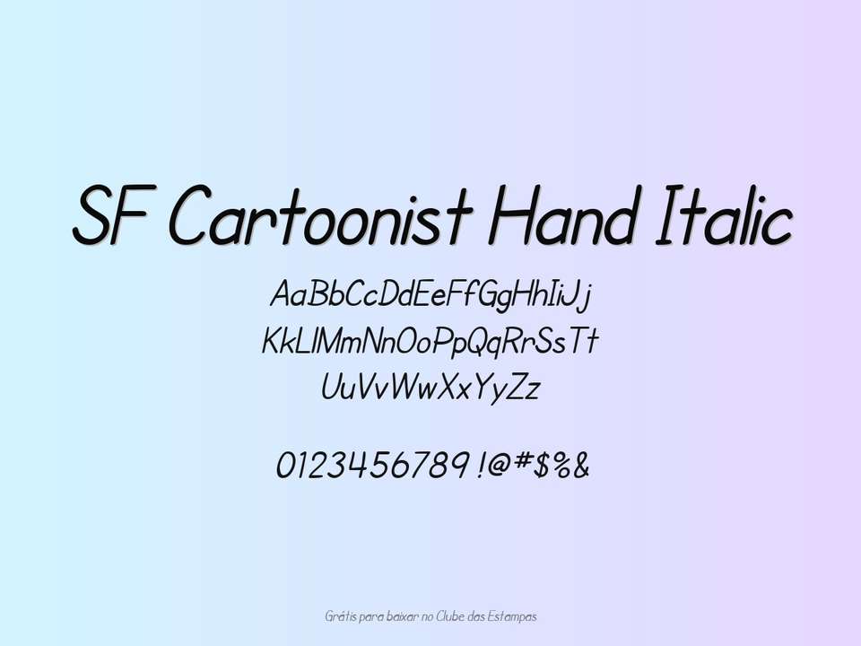 Fonte Sf Cartoonist Hand Italic Grátis Para Baixar