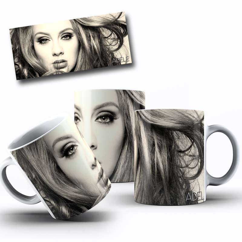 Arte Para Caneca Adele Cantora Pop 6