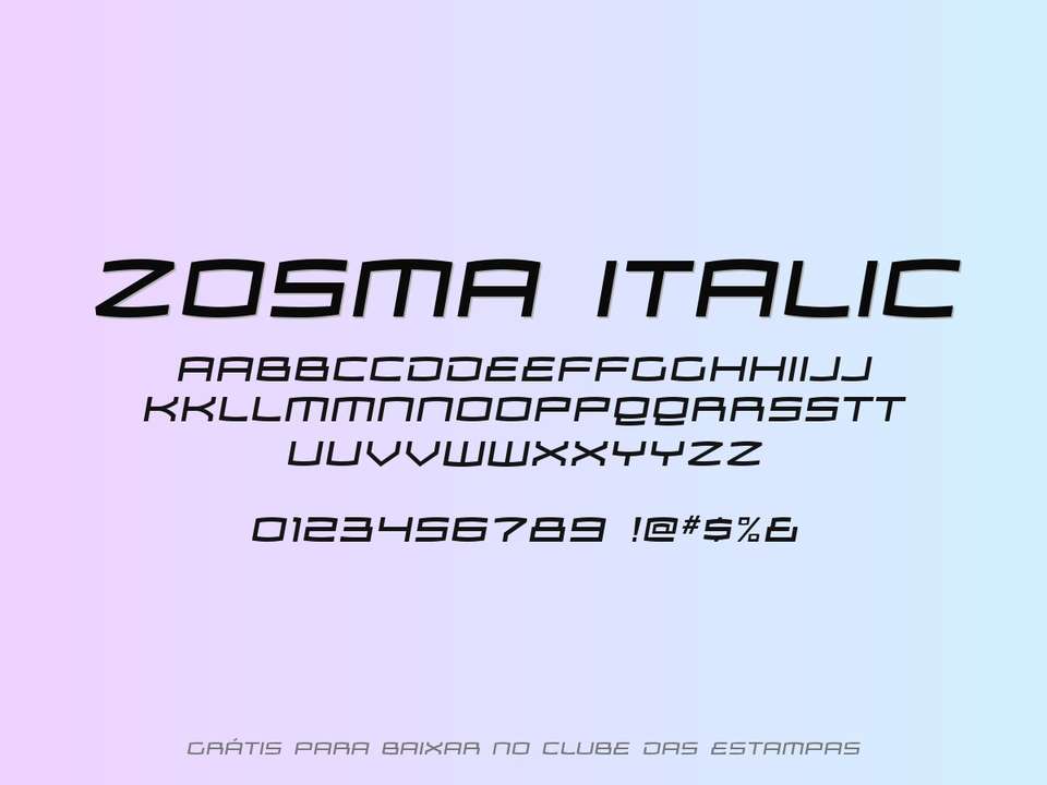 Fonte Zosma Italic Grátis Para Baixar