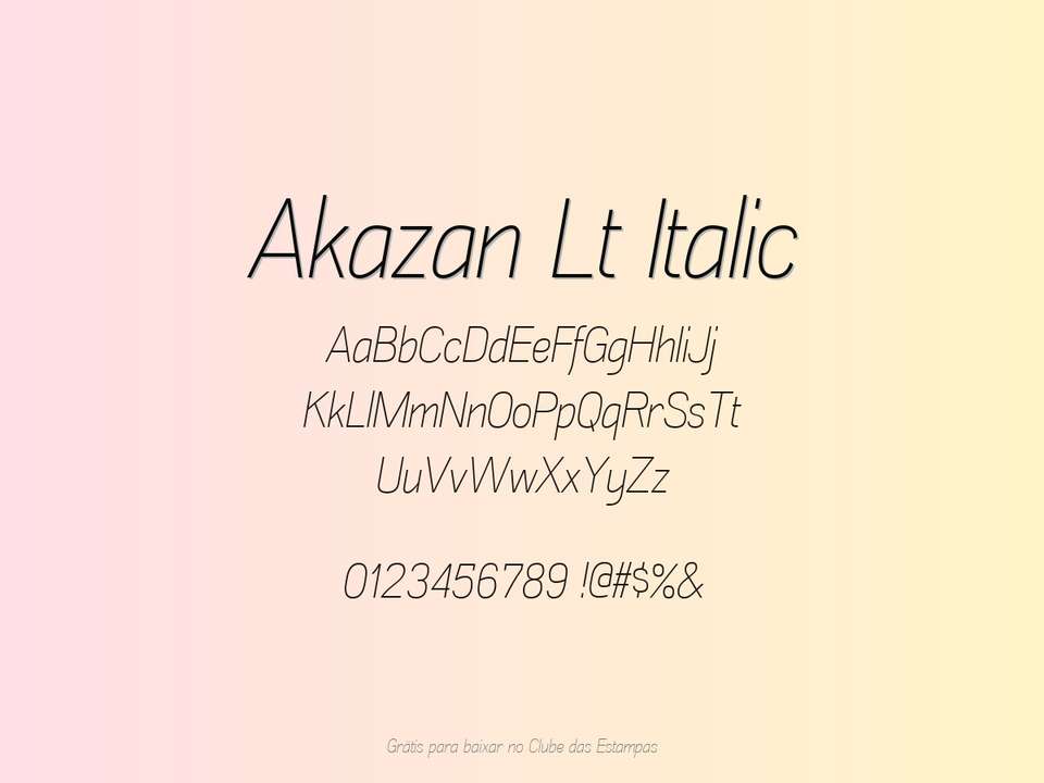 Fonte Akazan Lt Italic Grátis Para Baixar