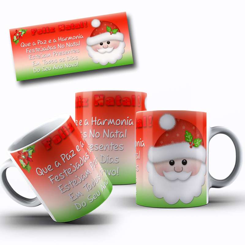 Arte Para Caneca Feliz Natal Personagem Natalino 30
