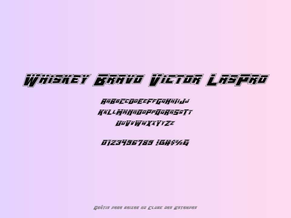 Fonte Whiskey Bravo Victor Laspro Grátis Para Baixar