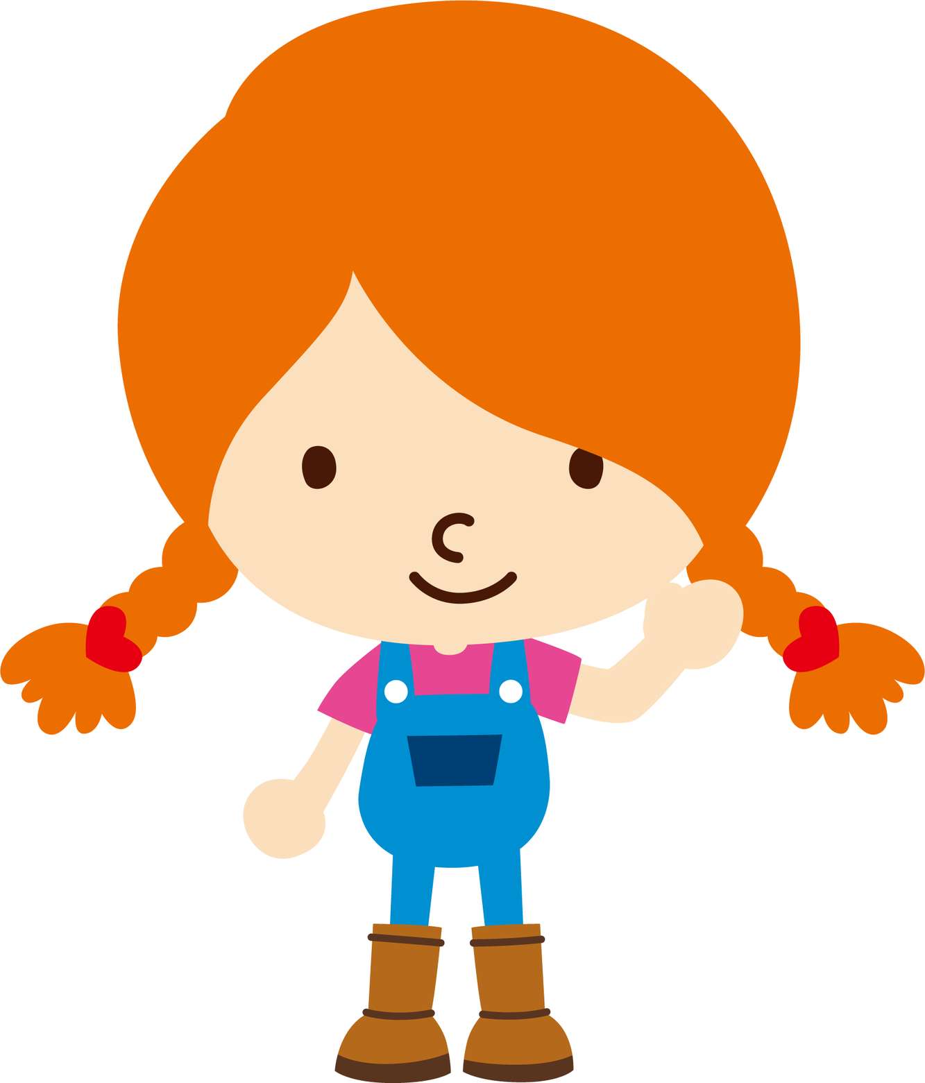 Menina De Cabelo Laranja E Macacão Personagem Infantil Png Grátis Para Baixar