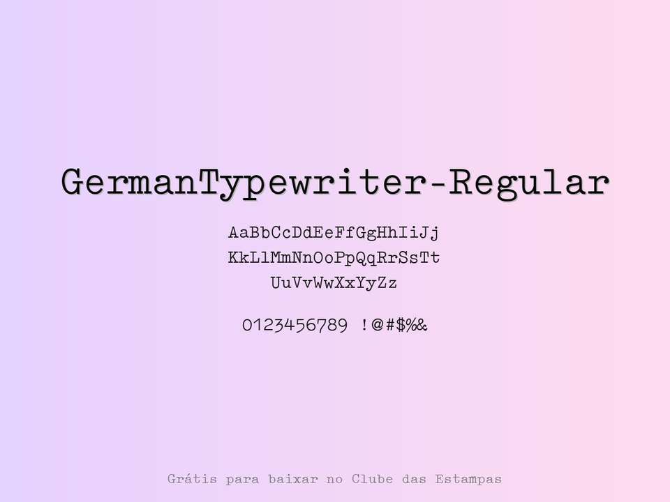 Fonte Germantypewriter Regular Grátis Para Baixar