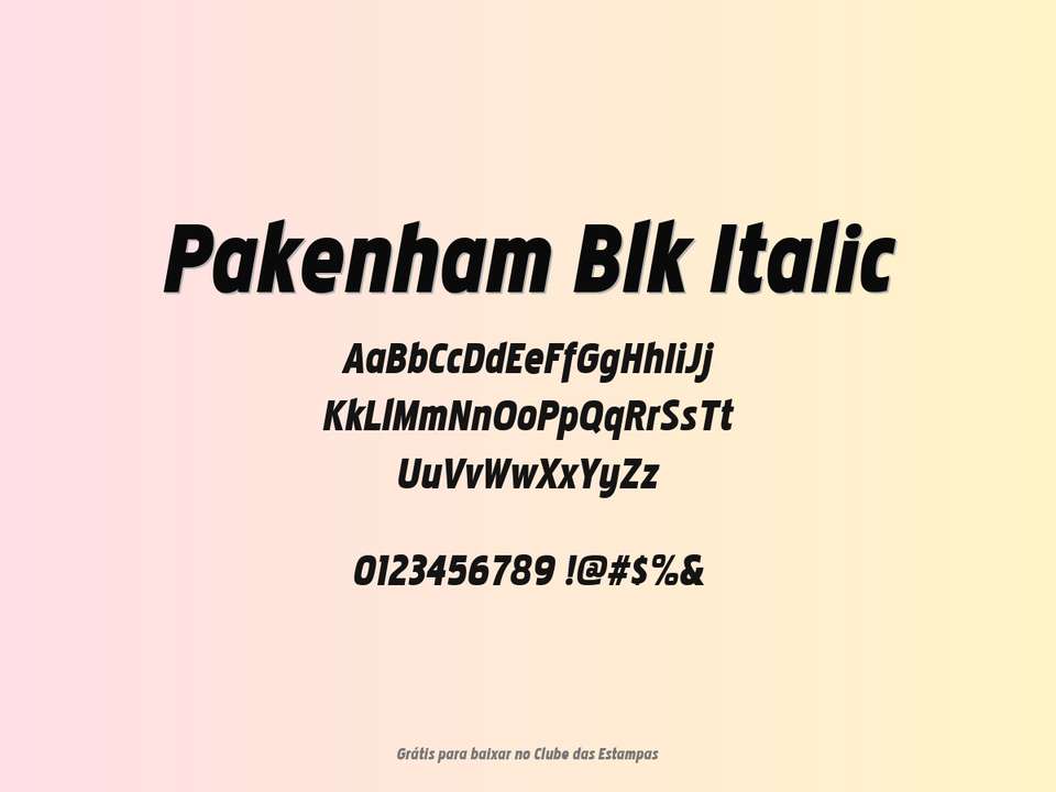 Fonte Pakenham Blk Italic Grátis Para Baixar