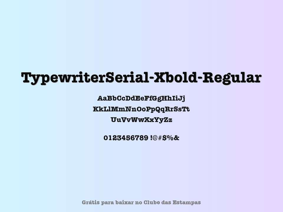 Fonte Typewriterserial Xbold Regular Grátis Para Baixar