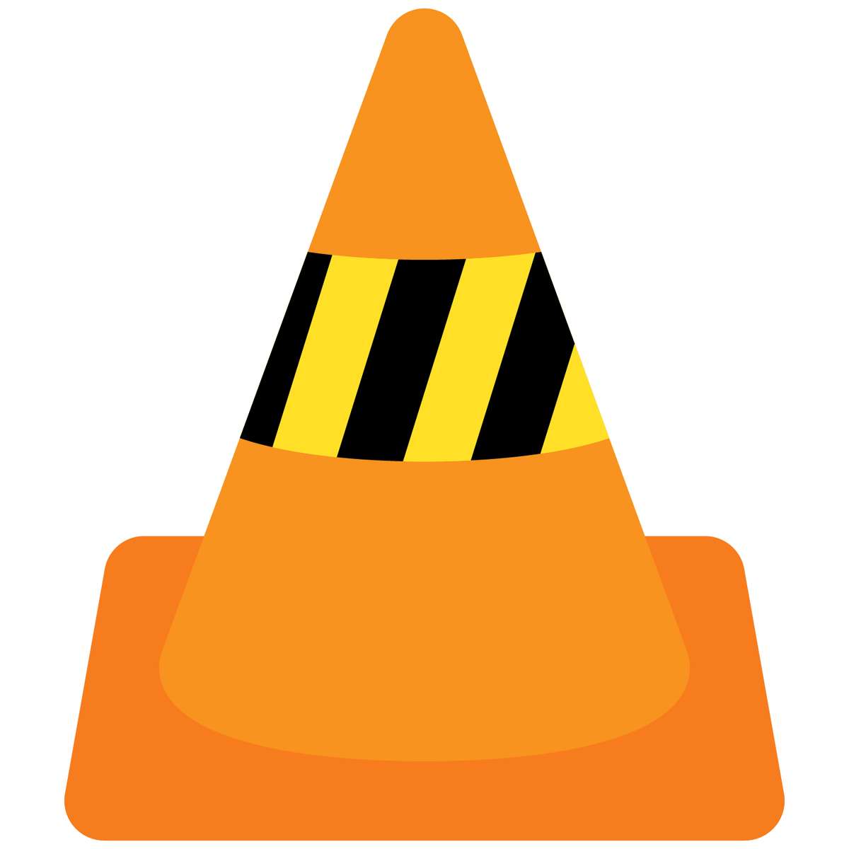 Cone De Segurança Laranja Listrado Sinalização Png Grátis Para Baixar