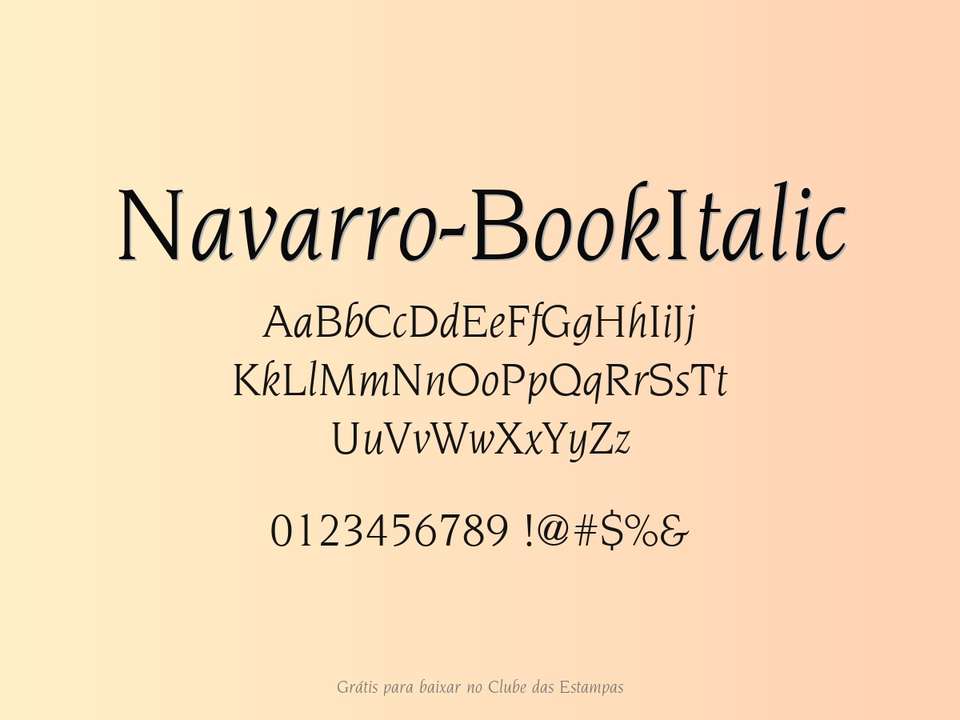 Fonte Navarro Bookitalic Grátis Para Baixar