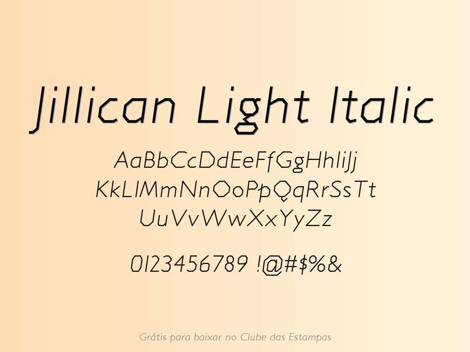 Fonte Jillican Light Italic Grátis Para Baixar