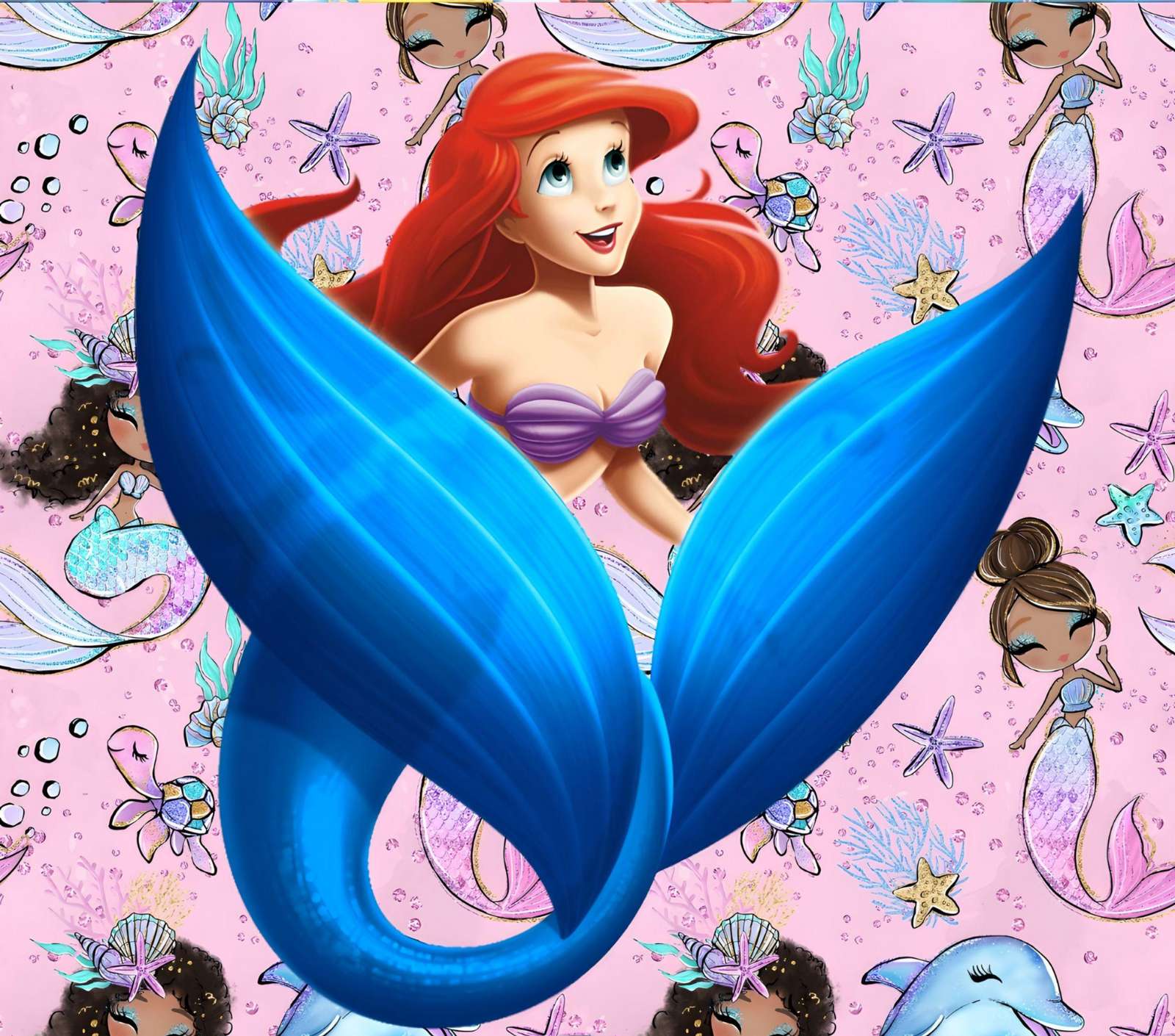 Ilustração Ariel Sereia Com Cauda Azul Desenho Animado Png Arte Para Caneca Grátis Pra Baixar