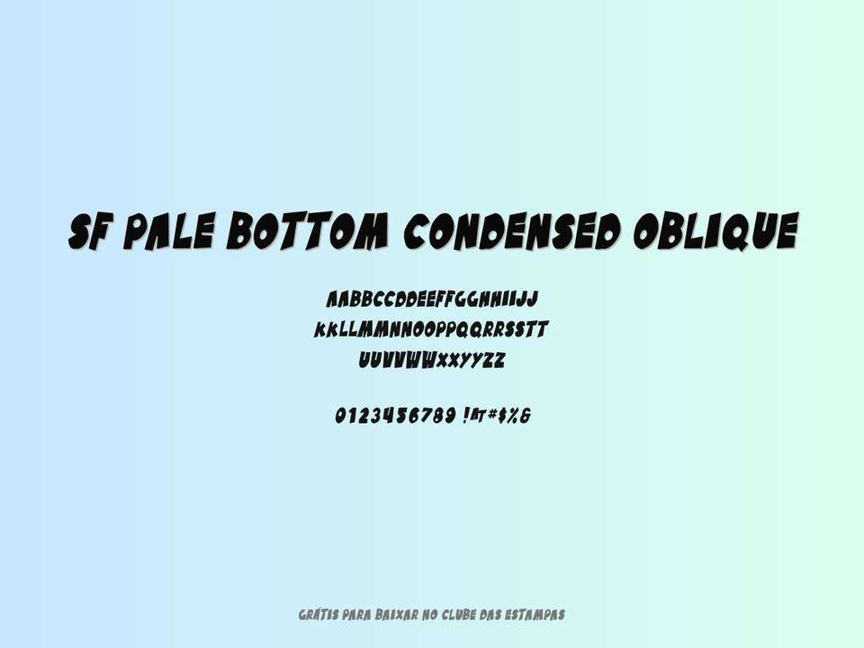 Fonte Sf Pale Bottom Condensed Oblique Grátis Para Baixar