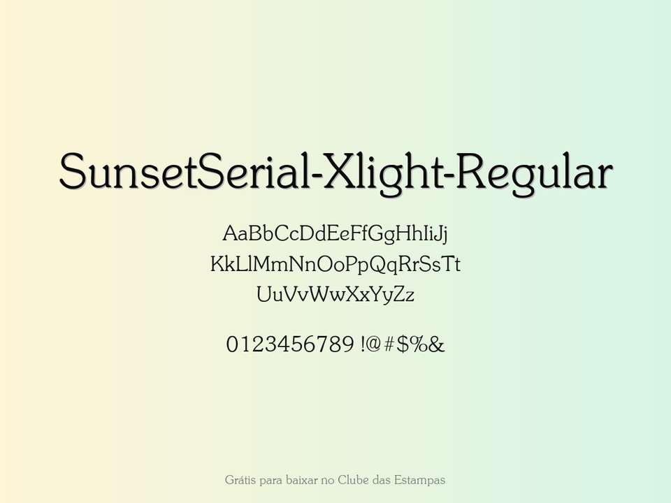 Fonte Sunsetserial Xlight Regular Grátis Para Baixar