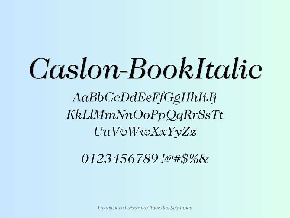 Fonte Caslon Bookitalic Grátis Para Baixar