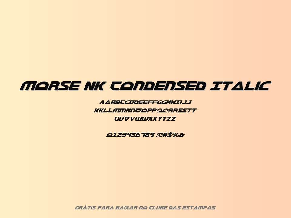 Fonte Morse Nk Condensed Italic Grátis Para Baixar