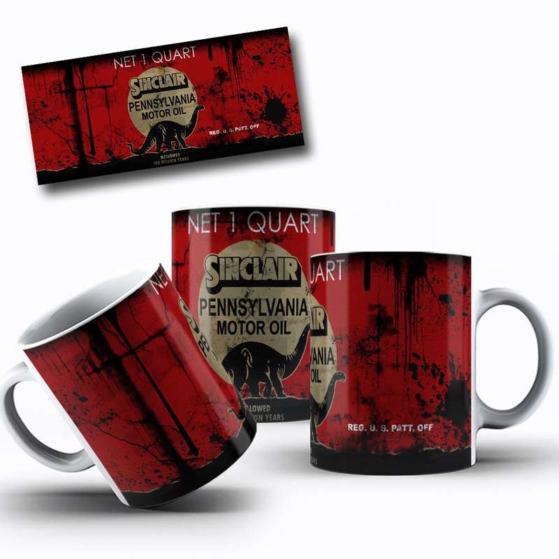 Arte Para Caneca Sinclair Motor Oil Dinossauro 5