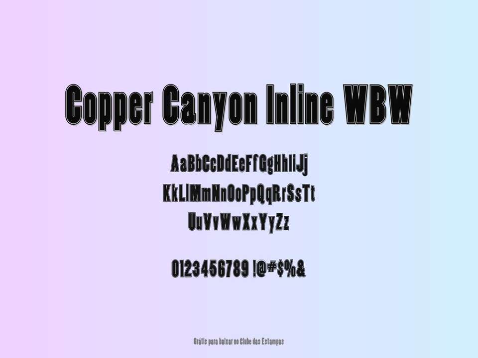 Fonte Copper Canyon Inline Wbw Grátis Para Baixar