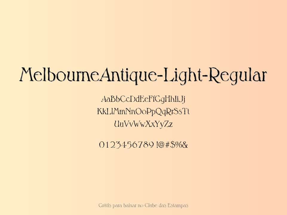 Fonte Melbourneantique Light Regular Grátis Para Baixar