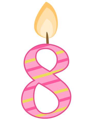 Elemento Numeral Aniversário Vela 8 Oito Anos Png (8)
