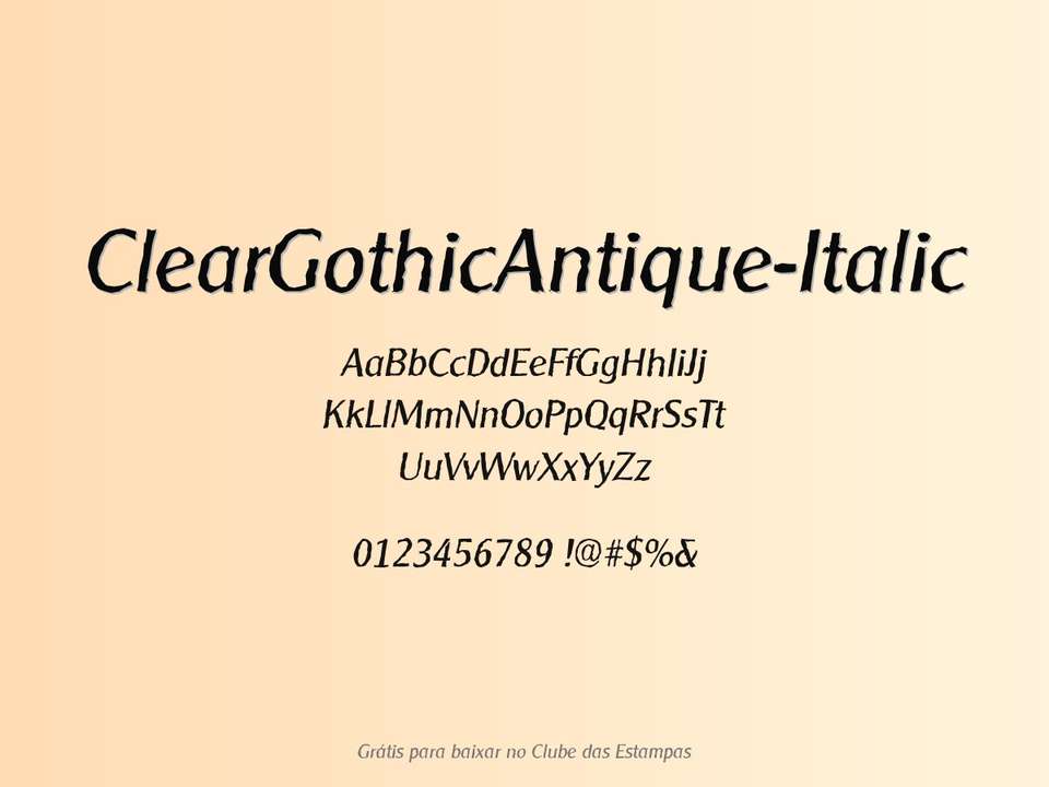 Fonte Cleargothicantique Italic Grátis Para Baixar